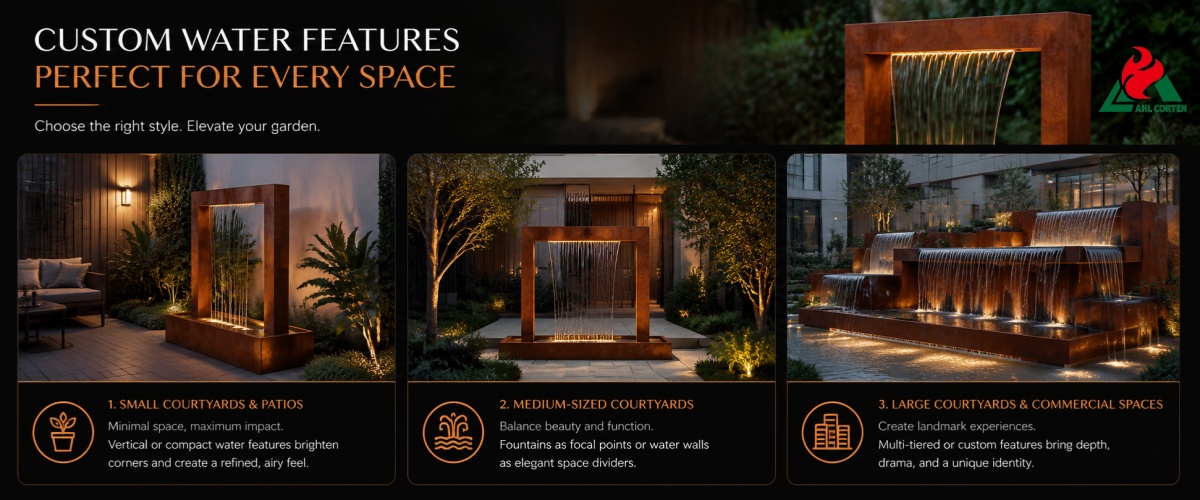 Customized Water Feature Selection Guides for Different Spaces